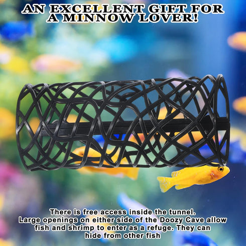 Fyntave Hammock, Hammock Swimming Betta Fish Tunnel Hollow Betta Fish Tunnel, Black Tunnels Hideout for Betta Tank