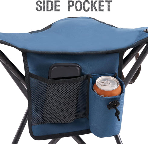 PORTAL Extra Large Quick-Folding Tripod Stool with Backrest - Ideal for Fishing and Camping