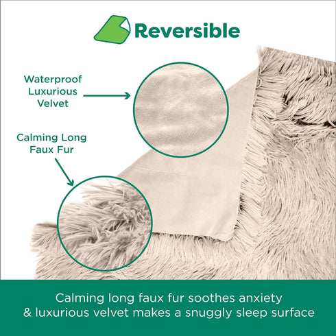Furhaven Waterproof Throw Blanket for Dogs & Indoor Cats, Washable Shaggy Plush Calming Long Faux Fur & Velvet Dog