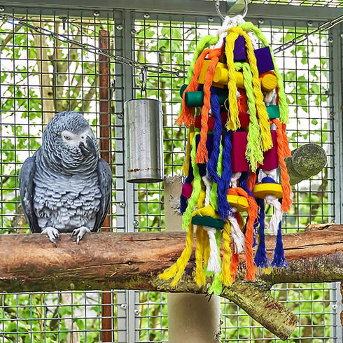 Rypet Large and Small Parrot Chewing Toys, Wooden Block Tearing Toys for Conures, Cockatiels, African Grey