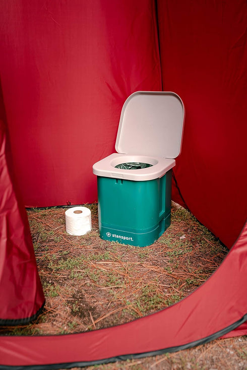 3 Pack, 17.7" 13.8" Stansport Disposable Toilet Bags - Green, L x W