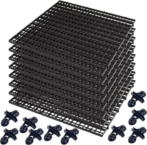 8 Pieces Fish Tank Divider with Sucker Clips, 30x30cm/11.8x11.8“ Aquarium Filter Bottom Partition