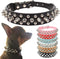 PETCARE Spiked Dog Collar, Adjustable Black Soft PU Leather Collar with Funny Mushrooms Rivet Spike for Small Medium
