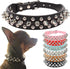 PETCARE Spiked Dog Collar, Adjustable Black Soft PU Leather Collar with Funny Mushrooms Rivet Spike for Small Medium