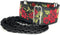 Martingale Dog Collar for Greyhound Saluki Whippet and Similar Breeds, 2'' Wide (M 11''-14'' and Leash Set), Red, Black