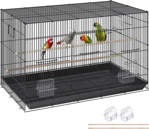 VEVOR 30 Inch Flight Bird Cage, Stackable with Slide-Out Tray, Small Parrots Birdcage for Cockatiels and Budgies
