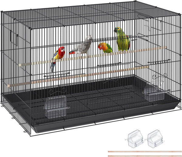 VEVOR 30 Inch Flight Bird Cage, Stackable with Slide-Out Tray, Small Parrots Birdcage for Cockatiels and Budgies