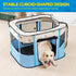 Avont Portable Dog Cat Playpen, Foldable Pop Up Pet Play Pen Travel Crate with Floor and Mesh Door Top for Indoor