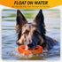 Dog Ring Toy - Tough Chew Toy for Aggressive Chewers, Indestructible Flying Discs for Medium Large Breeds, Orange