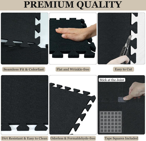 24 11 11 0.32 inches, BXI Puzzle Exercise Mat Pcs, x x High Density Noise Reduction Puzzle Felt Rug Mat, Non Slip