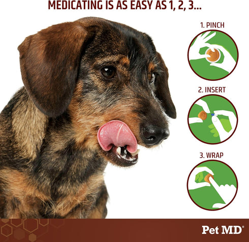 Pet MD Wrap-A-Pill with Dog Probiotics, Easy-to-Use Paste for Hiding Capsules, Peanut Butter (4.2 oz)