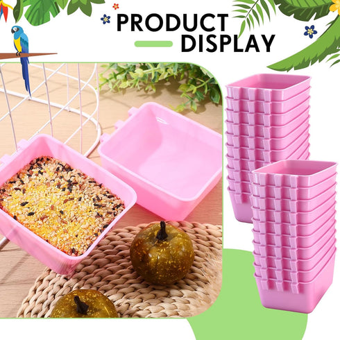 Maxdot 20 16 oz Pcs Chicken Water Feeder Cups Pigeon Bird Feeder Cups Hanging Cage Chicken Water Cup for Pet Parrot