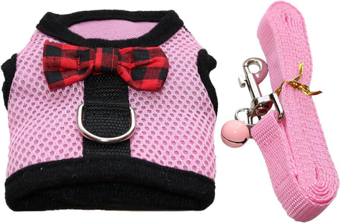 Rypet Soft Mesh Ferret Harness and Leash with Safe Bell, No Pull Comfort Padded Vest for Guinea Pig, Hamster, Rats and