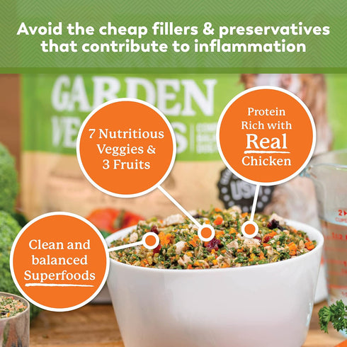 Dr. Harvey's Chicken & Garden Veggies Dog Food, Human Grade Whole-Grain Dehydrated Dog Food, 5.5 Ounces