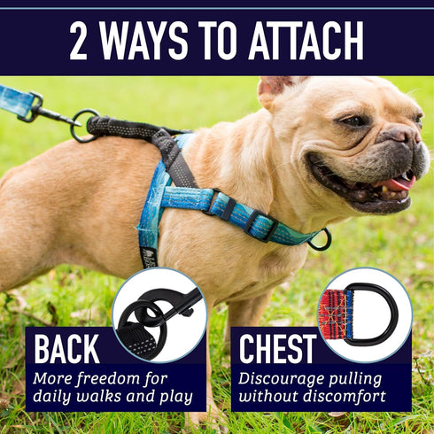 Leash Boss No Pull Dog Harness, Easy Walk for Small, Medium, Large Pets, Reflective with Rear and Front Clip