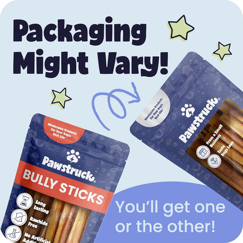 5-8" 100% 8 oz Packaging Pawstruck Natural Bully Sticks for Dogs - Best Long-Lasting, Rawhide-Free, Low Odor Dental