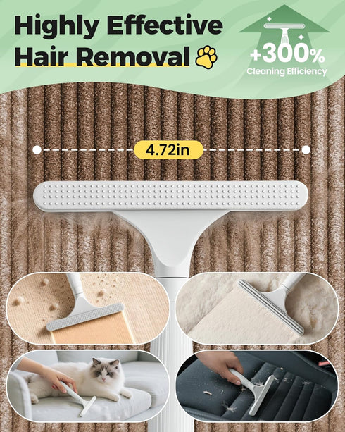 4 1 60" Carpet Rake for Pet Hair Removal Tool - in Pet Hair Remover Kit for Dog Cat Fur Remover, Contain Adjustable