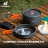 Odoland 9pcs Camping Cookware Non-Stick Lightweight Pots and Pans Set for Outdoor Cooking