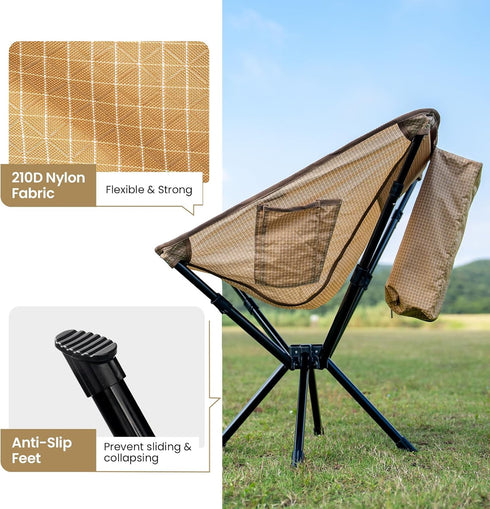 Set Backpacking, 330 lbs ONETIGRIS Forrest Camping Chair, Up in Seconds, Lightweight Folding Chair for Hiking, Beach
