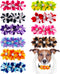 10 Pcs 4.4" Flowers Small Dogs Collar Charms, Multi-Color Slides Bow Ties Rhinestones for Pet Wedding Birthday
