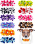 10 Pcs 4.4" Flowers Small Dogs Collar Charms, Multi-Color Slides Bow Ties Rhinestones for Pet Wedding Birthday