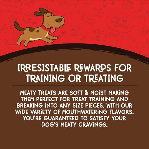 4 lb Meaty Treats Meatball Delights Beef, Rice, and Bison Recipe Meatballs Dog Treats, Tub