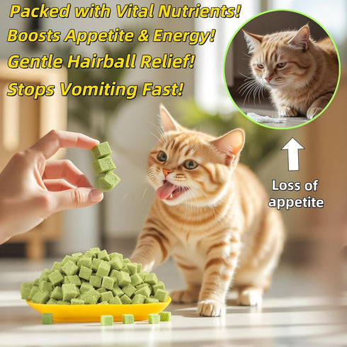 250g/8.82oz Cats Grass Treats Catnip Toy Fish Oil Freeze Dried Chicken Cat Food Hairball Removal Kitten Chew Snack