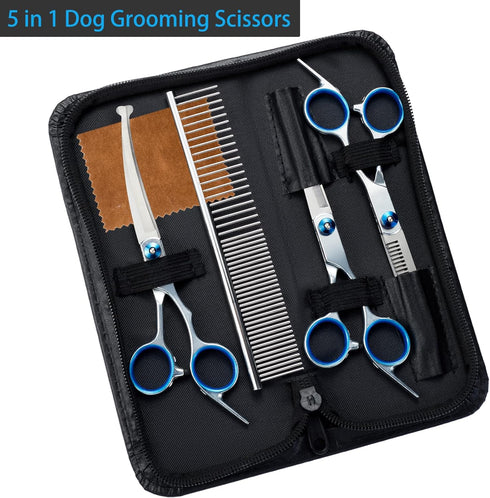 lengnoyp 5 1 in Premium Dog Grooming Scissors, Professional Dog Scissors for Grooming with Safety Round Tips, Stainless
