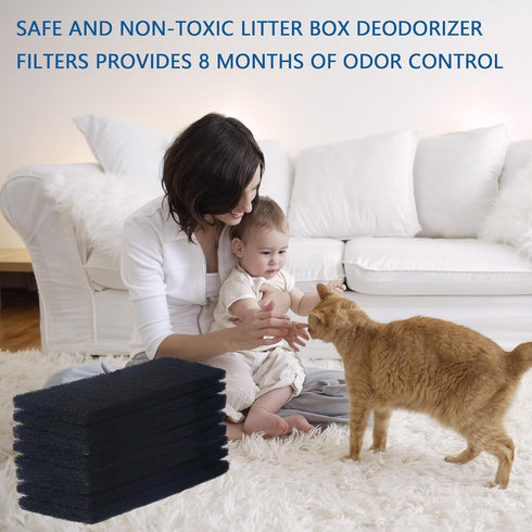 8 Pack Carbon Filters Compatible with Litter Robot 3, Replacement Filters for Odor Control from Pets