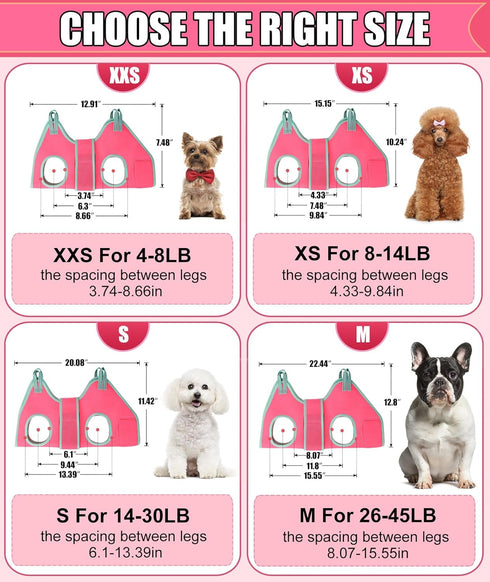 Dog Grooming Hammock, 2024 New Version Barbie Pink Medium Hanging Harness for Nail Clipping and Trimming.
