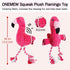 Dog Plush Toys, Cute Flamingo Durable Squeaky Teething Toys for Puppies, Interactive Stuffed Chew Toys for Dogs