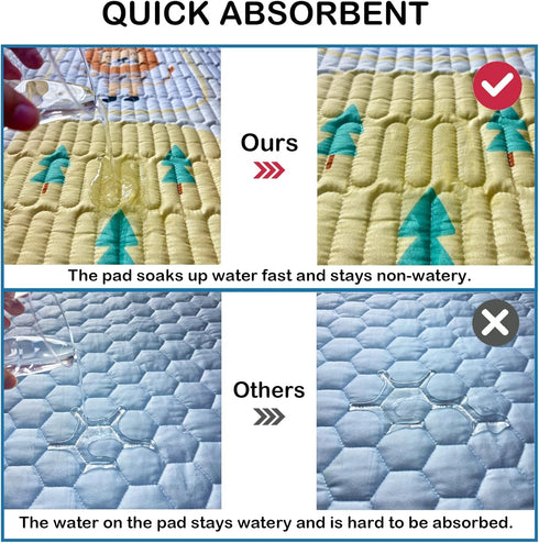 YYVULOON 4 Clips,39"x39",2-Pack,Quick-Absorbent 36" 4-Panel Washable Pee Pads with Leakproof Non-Slip Reusable