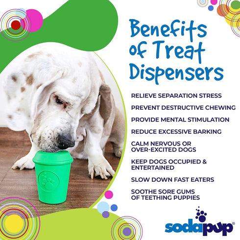 SodaPup Coffee Cup – Durable Dog Treat Dispenser & Chew Toy Made in USA from Non-Toxic Natural Rubber Material