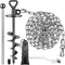 SELEWARE Outdoor Dog Tie Out Stake with Stainless Steel Chains, Anti-Rust Dog Anchor for Large Dogs up to 220 lbs
