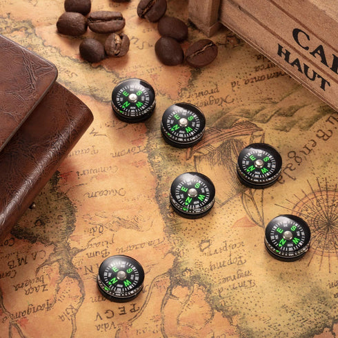 200 Mini Black Survival Compasses - Essential Outdoor Gear