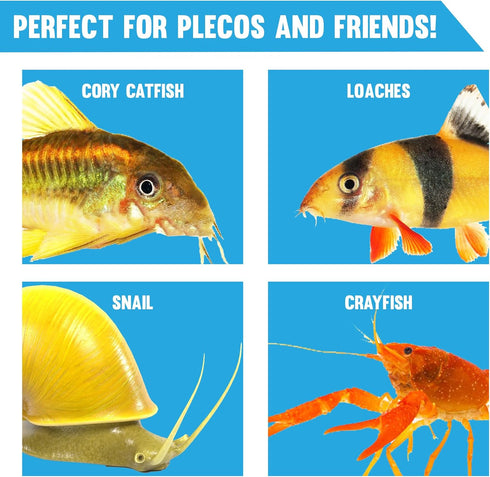 Pleco Treats, Disc-Shaped Supplement for Bottom Feeders, Strengthens Overall Development, 2.8 oz. per Pack
