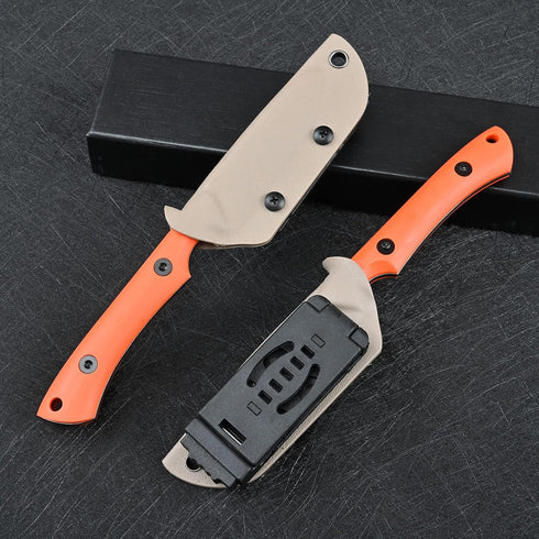 Knives DC53 Steel Tactical Fixed Blade Knife, Kydex Sheath for Men, EDC Outdoor Camping Survival Hunting, Black+G10