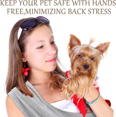 Dog Sling Carriers for Small Dogs - Front Facing Dog Sling, Anti-Anxiety Cat Carrier, Hands-Free, Size Adjustable, Soft