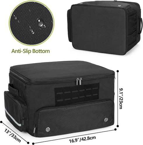 Golf Trunk Organizer Storage - Separate Compartment for 2 Pair Shoes up to US Mens 16, Golf Car Locker for Balls, Tees,