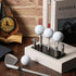 Realspring Acrylic Metal Golf Ball Display Case Golf Ball Holder with Black Base Golf Ball Stand Display Box for Golf