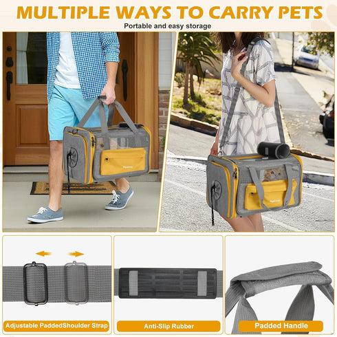 17.7"x13"x13" 20lbs), Cat Carriers, Collapsible Pets Travel Carriers Dog Carrier Pet Carrier(Up to Waterproof Airline