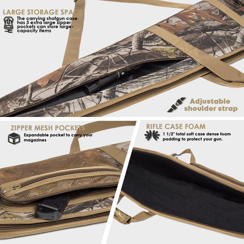 3 46 52 Inch RAVOINCC Rifle Case Soft Shotgun Cases - Water Resistant Gun Carry Bag for Scoped Rifles with Accessory