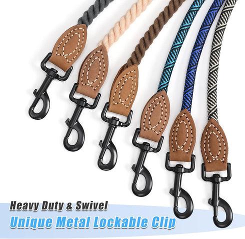 Mile High Life Dual Dog Leash, 360 Swivel No Tangle Walking Leash, Hands Free Leash for Two Dogs (Blue, 8FT)