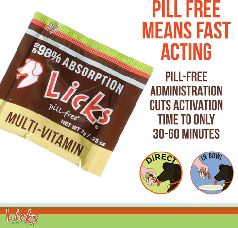 LICKS Dog Multi-Vitamin Supplements, 10-use