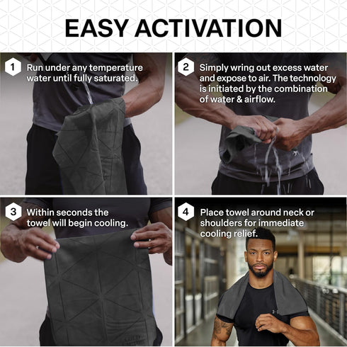 Premium PVA Cooling Neck Towel-Chill Pad, Lasts 5 Hours, for Neck and Face, UPF 50+ (Gray)