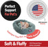 Majestic Pet 32 Inch Micro Velvet Calming Dog Bed, Washable Cozy Round Bed with Spine Support, Fluffy Donut (32x23x7