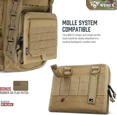 WYNEX Tactical Folding Admin Pouch, Molle Tool Bag of Laser-Cut Design, Utility Organizer EDC Medical Bag Modular