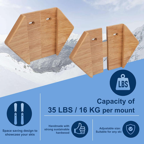 Hang 11' Ski Wall Mount - Vertical Ski Storage Rack, Ski Holders, Ski Holder Wall Mount, Ski Rack for Garage