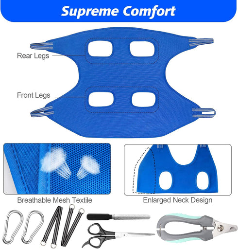 Hammock Trimmers/Grooming Trimming, ATESON Pet Grooming for Medium/Large Dogs with Nail Clippers/Nail Scissors, Dog