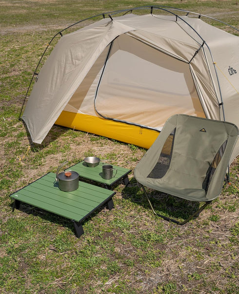 Compact Folding Beach Table: iClimb Ultralight Mini Table (Green, L)